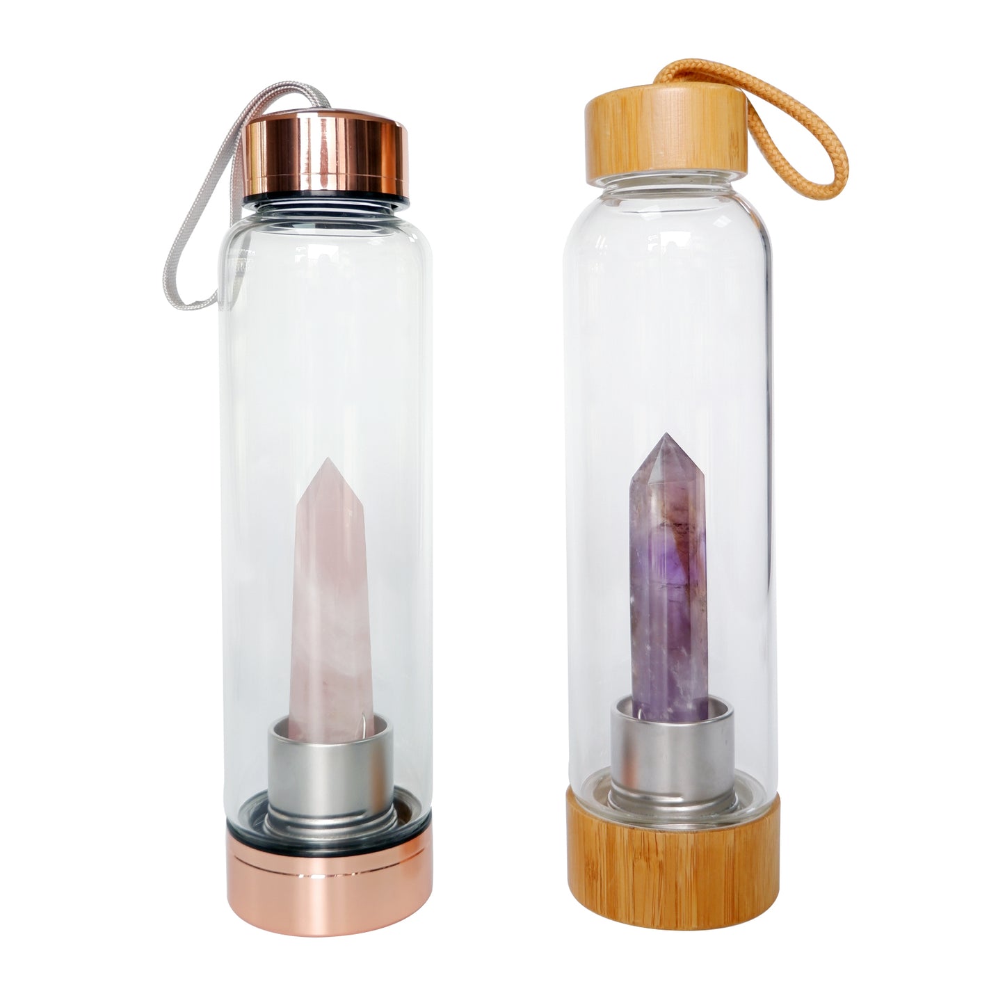 Alma Sanctuary Crystal Infused Glass Water Bottle