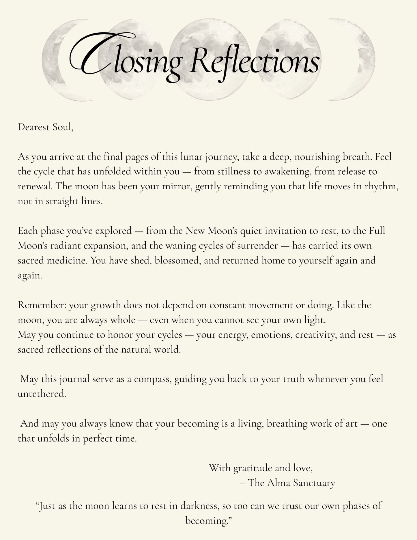 Lunar Reflections: A Soulful Journal for Moon Cycles