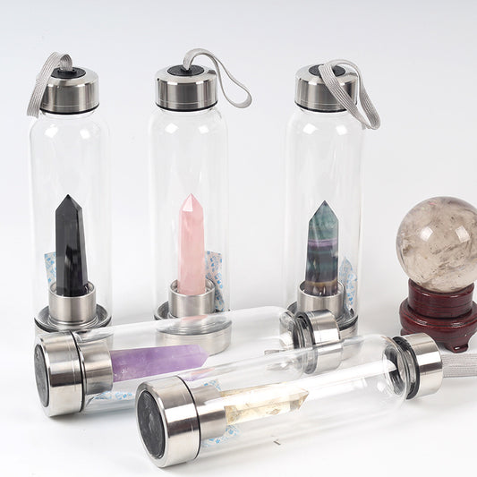 Alma Sanctuary Crystal Infused Glass Water Bottle