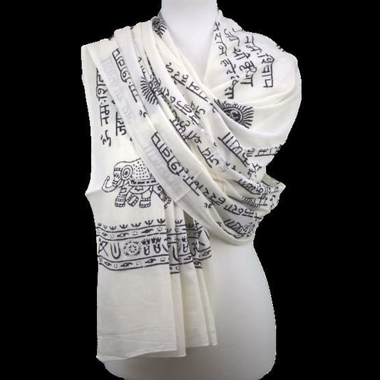 Alma's Karma Mantra Yoga Prayer Shawl – A Sacred Wrap of OM & Divine Mantras