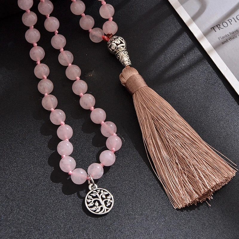 Alma Rose Quartz 108 Bead Mala & Bracelet