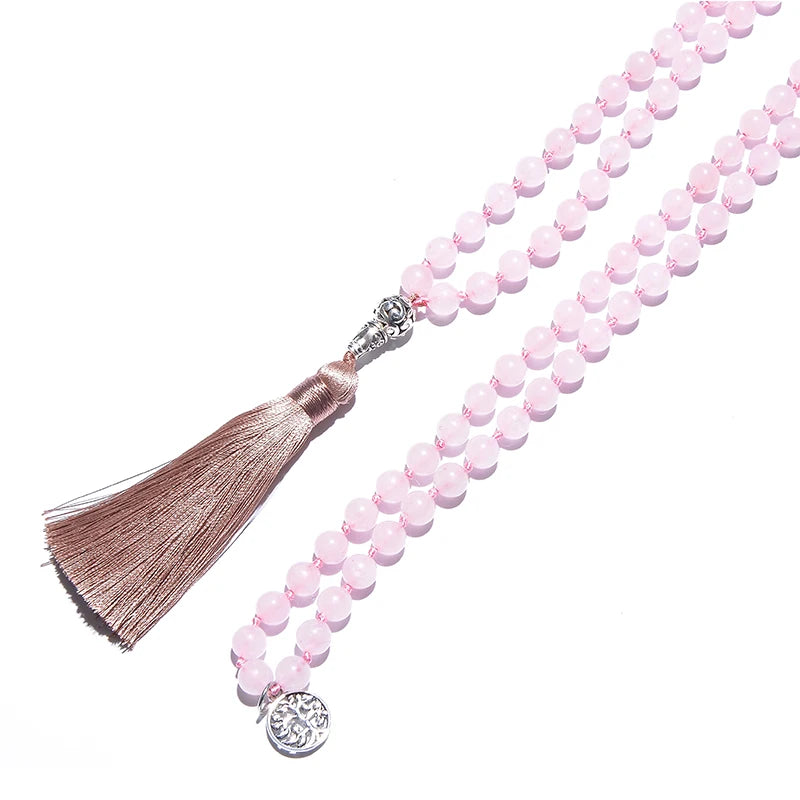 Alma Rose Quartz 108 Bead Mala & Bracelet