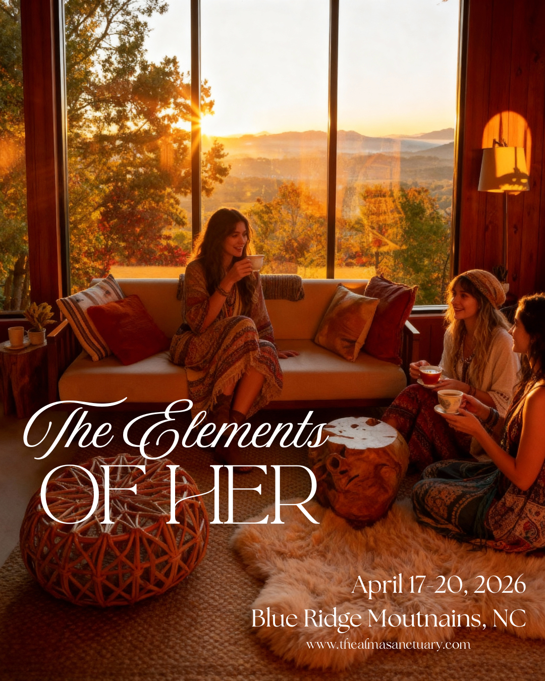 The Elements of Her -  4-day Immersive Retreat - Blue Ridge Mountains - April 17-20, 2026